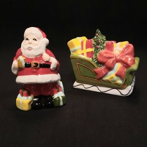 Martha Stewart Santa Sleigh Salt & Pepper Shakers Vintage Holiday Collection NEW